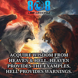 The Acquire Wisdom Sticker is more than design — it’s direction. This powerful Heaven example hell warning sticker reminds you that wisdom comes from both promise and consequence. A bold Contrast of light and darkness quote sticker, it fuels clarity, conviction, and growth. Keep this Spiritual awareness growth sticker and Eternal consequences reminder sticker where you see it daily. Add to cart now.