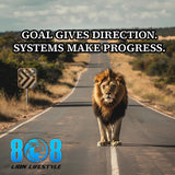 Accelerate real results with the Direction & Progress Sticker—a bold reminder that clarity sets direction and systems drive growth. This Goals and systems motivational sticker and Systems create success quote sticker sharpen your execution daily. Designed as a Process over outcome reminder sticker and Build better systems sticker, it anchors disciplined action. Add to cart now and engineer your success.