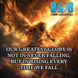 Celebrate strength with the Greatest Glory Canvas, a bold reminder that every rise defines true success. Inspire persistence with a Rise After Failure Motivational Canvas Wall Art, channel inner power through a Strength and Perseverance Inspirational Canvas Print, and fuel determination with an Overcoming Challenges Success Quote Canvas Decor. Showcase resilience daily with a Resilience and Courage Motivational Canvas Art. Elevate your space—add to cart today!