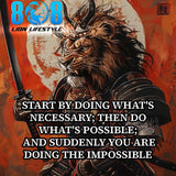 Achieve what others call impossible with the Doing Impossible Sticker — a daily reminder that greatness starts small. This From possible to impossible motivational sticker and Step by step success quote sticker fuel steady progress. Let this Achievement mindset inspirational sticker and Small wins big victories decal sharpen your discipline. Start necessary. Do possible. Reach impossible—Add to cart now.