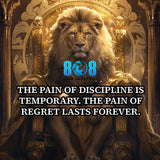 Greatness demands discipline today so you don’t live with regret tomorrow. The The Pain Sticker is your daily accountability trigger. This Pain of discipline quote sticker reinforces commitment, while the Discipline over regret motivational sticker fuels action. Stay focused with the Temporary pain lasting success decal and the No regrets mindset reminder sticker — add to cart now and choose discipline over regret today.