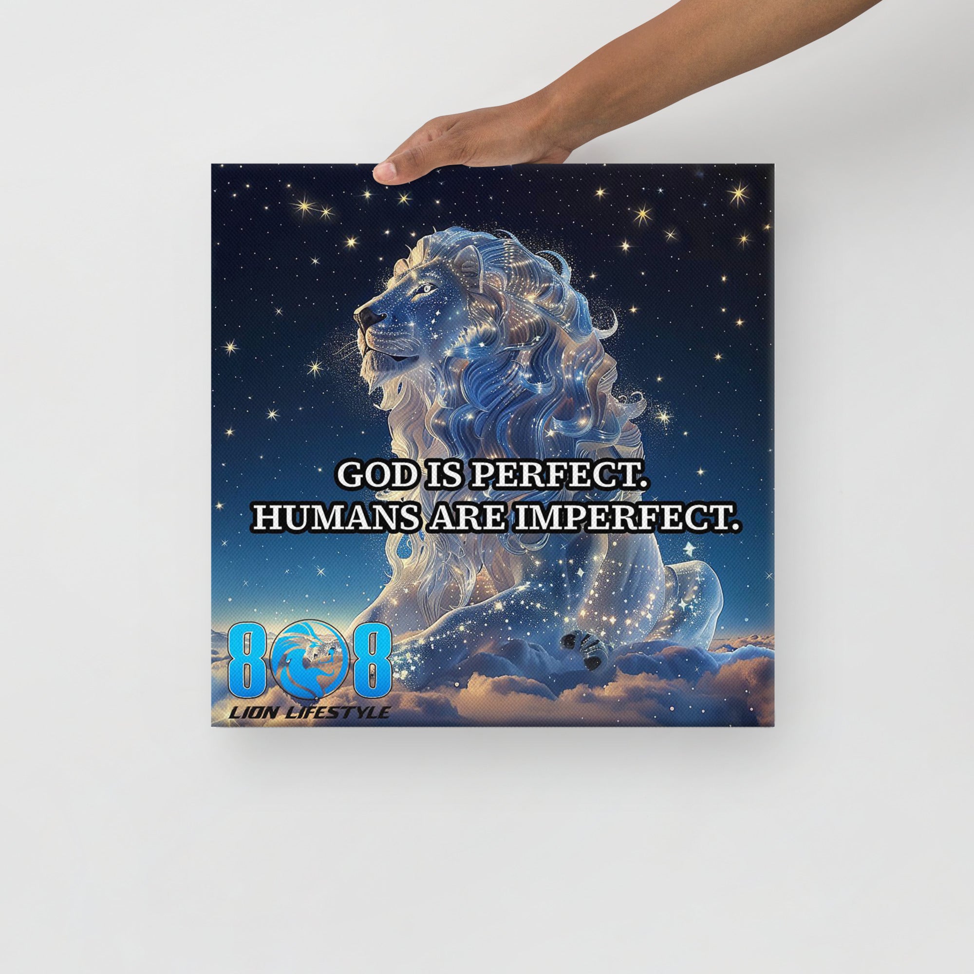 God & Humans motivational Canvas
