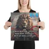 Celebrate timeless wisdom with our Idea Lives On Canvas, a powerful reminder that while lives and nations change, ideas endure. This Inspirational Legacy Quote Canvas elevates any home, office, or study with meaning and style. Featuring premium Timeless Quote Canvas Prints, bold Ideas Live On Canvas Decor, and the iconic Man May Die Nations Rise Canvas, this canvas inspires greatness daily. Shop now and honor lasting ideas!