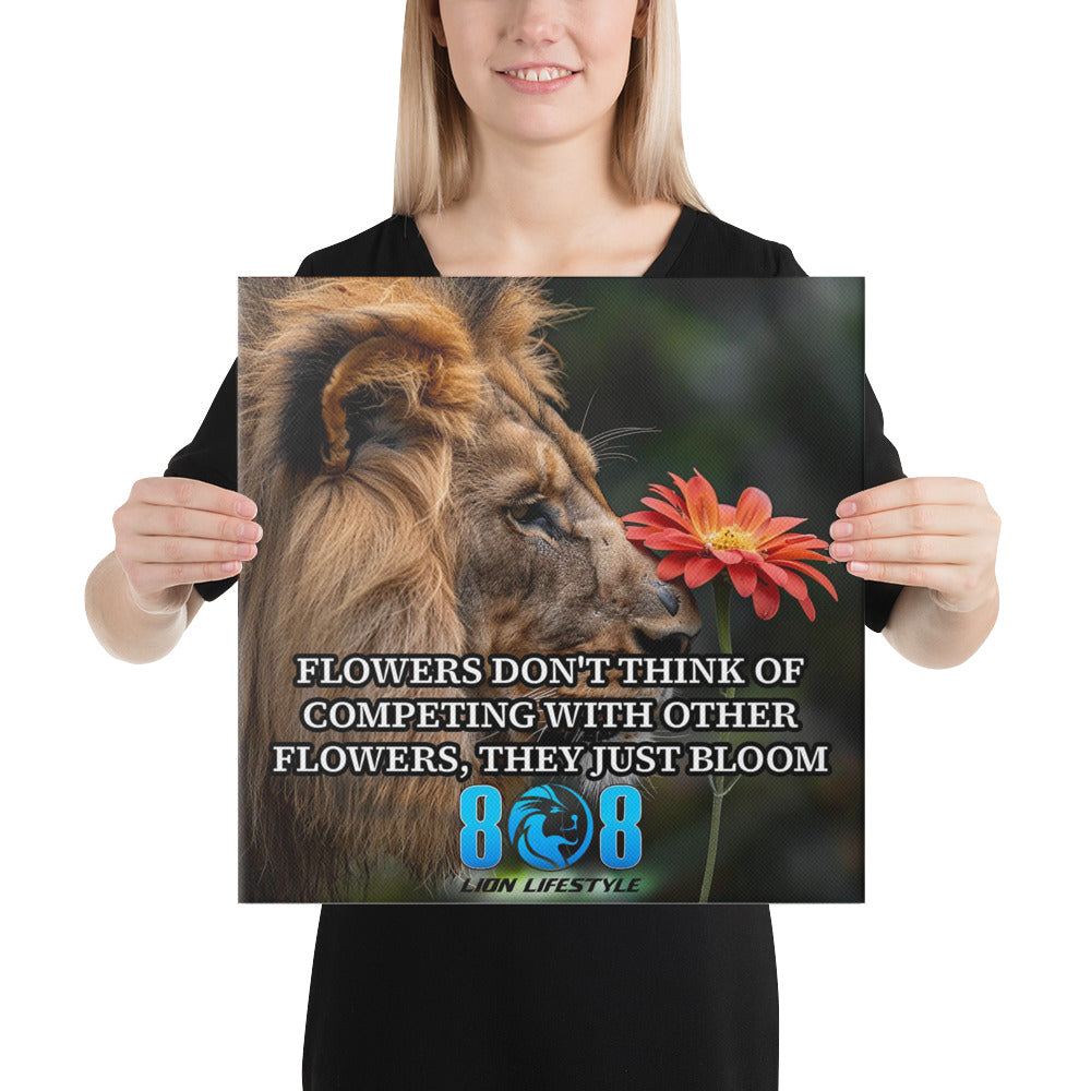 Shine with authenticity through the Flowers Just Bloom Canvas, a daily reminder to flourish without comparison. This uplifting Flowers Just Bloom Inspirational Canvas Wall Art sparks joy and peace. Each Motivational Flowers Just Bloom Canvas Quote Print celebrates growth, while Floral Growth and Confidence Canvas Decor inspires self-belief. Embrace serenity with Bloom Without Competing Motivational Canvas Art. Add to cart today!