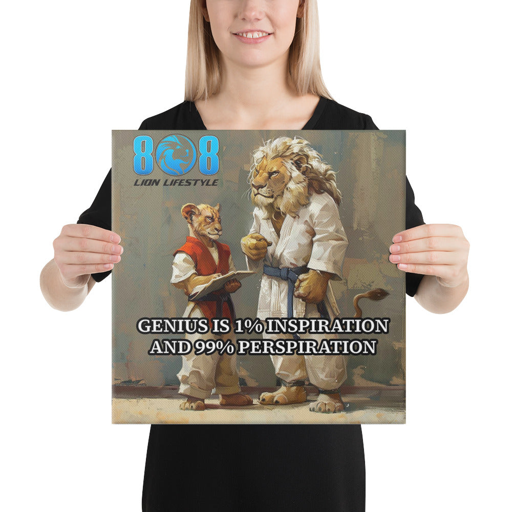 Unlock success with the Formula Of Genius Canvas, a tribute to determination and vision. This bold Formula Of Genius Motivational Canvas Wall Art inspires daily discipline. Each Inspirational Formula Of Genius Canvas Quote Print celebrates persistence, while Hard Work and Inspiration Canvas Decor fuels achievement. Featuring the classic Genius is 1% Inspiration 99% Perspiration Canvas Art design. Add to cart today!