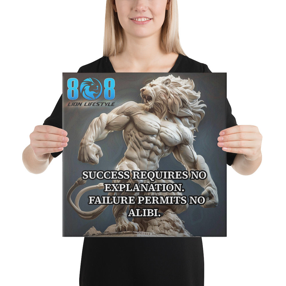 Inspire discipline and determination with the Explanation & Alibi Canvas, a bold reminder that success speaks for itself while failure holds no excuse. Display the Success Needs No Explanation Canvas Art or the No Alibi Failure Motivational Canvas to fuel resilience. Add depth with the Success and Failure Quote Canvas Print or the Accountability and Discipline Canvas Wall Art. Own yours today—Add to cart now!