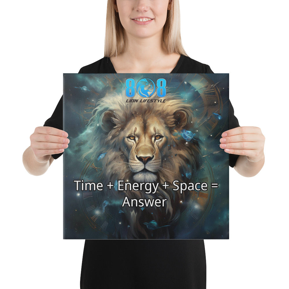 Unlock deeper meaning with the Lion's Answer Canvas, a bold formula for solutions. Inspire clarity with Time Energy Space Motivational Wall Art and insight with an Equation of Life Inspirational Canvas Print. Perfect as Universal Balance Motivational Canvas Décor or a Wisdom Formula Quote Wall Canvas. Add to cart today and bring timeless truth into your space!