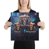 Empower your decisions with the Trinity Of Choice Canvas, a daily reminder that meaning, focus, and response shape your path. Strengthen vision with the Power of Focus Motivational Wall Art and wisdom through a Meaningful Choices Inspirational Canvas Print. Perfect as Response Shapes Destiny Motivational Canvas Décor or a Clarity and Discipline Quote Wall Canvas. Add to cart today and choose success!
