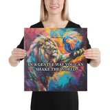 Inspire transformation with our Shake Gently Poster, a timeless reminder of the power of kindness. Featuring the iconic In a Gentle Way You Can Shake the World Print, this design captures Gandhi’s enduring wisdom. Perfect as Gandhi Inspirational Wall Art, it brings peace and purpose to your home or office. Elevate your space with a Motivational Gandhi Quote Canvas or a Gentle World Changing Quote Poster that speaks to your soul. Shop now and let compassion fuel your influence.

