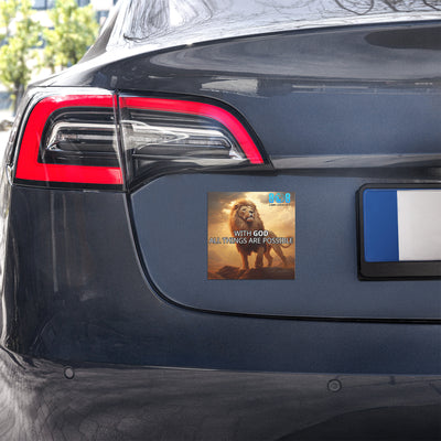 Possibilities With God Car Magnet