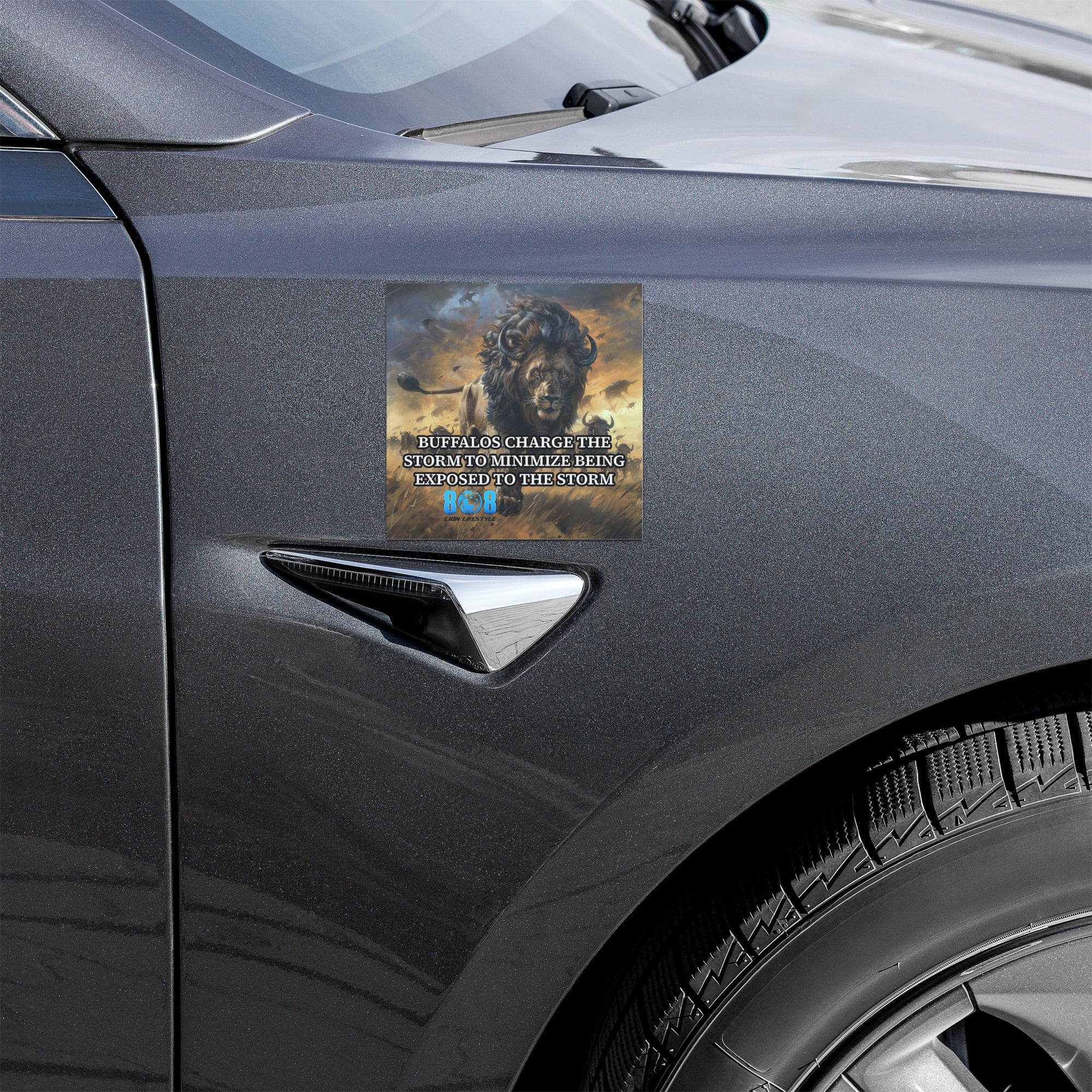 Confront challenges with power using the Buffalo's Storm Charge Car Magnet, built for those who move forward when others retreat. This Charge the storm motivation car magnet embodies resilience as a Face adversity head on vehicle magnet. Designed with Courage under pressure car magnet energy and a Storm mindset success magnet message, it turns every drive into a declaration of strength. Add to cart