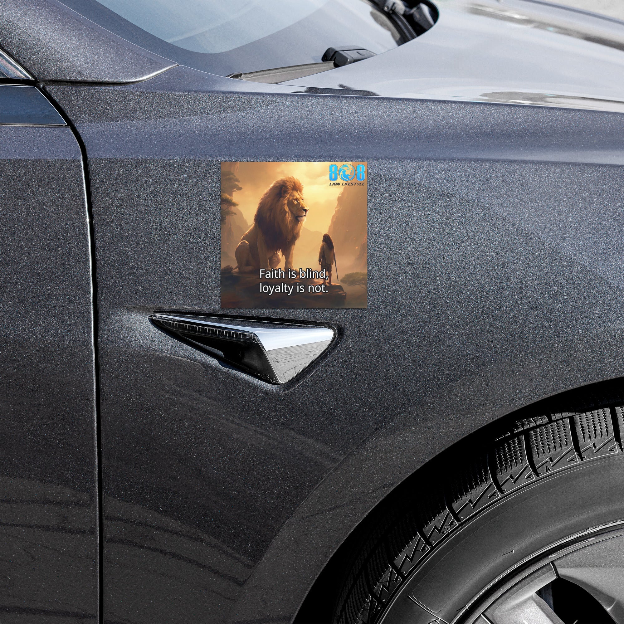 Lead with discernment using the Faith & Loyalty Car Magnet, a bold reminder that actions reveal truth. This Faith is blind loyalty is not car magnet reinforces wisdom through commitment. Crafted as a Loyalty over belief motivational car magnet, this Trust and loyalty quote vehicle magnet and Integrity and loyalty inspirational car magnet keeps character front and center on every drive—Add to cart.