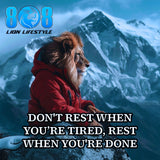 Finish strong with the Rest When Done Sticker, a bold reminder that victory belongs to those who complete the mission. This Finish the job quote sticker fuels discipline, while the Grind until it’s finished motivational sticker builds relentless focus. Designed as a No quitting mindset decal and Complete the mission reminder sticker, it keeps standards high. Earn your rest—Add to cart now.