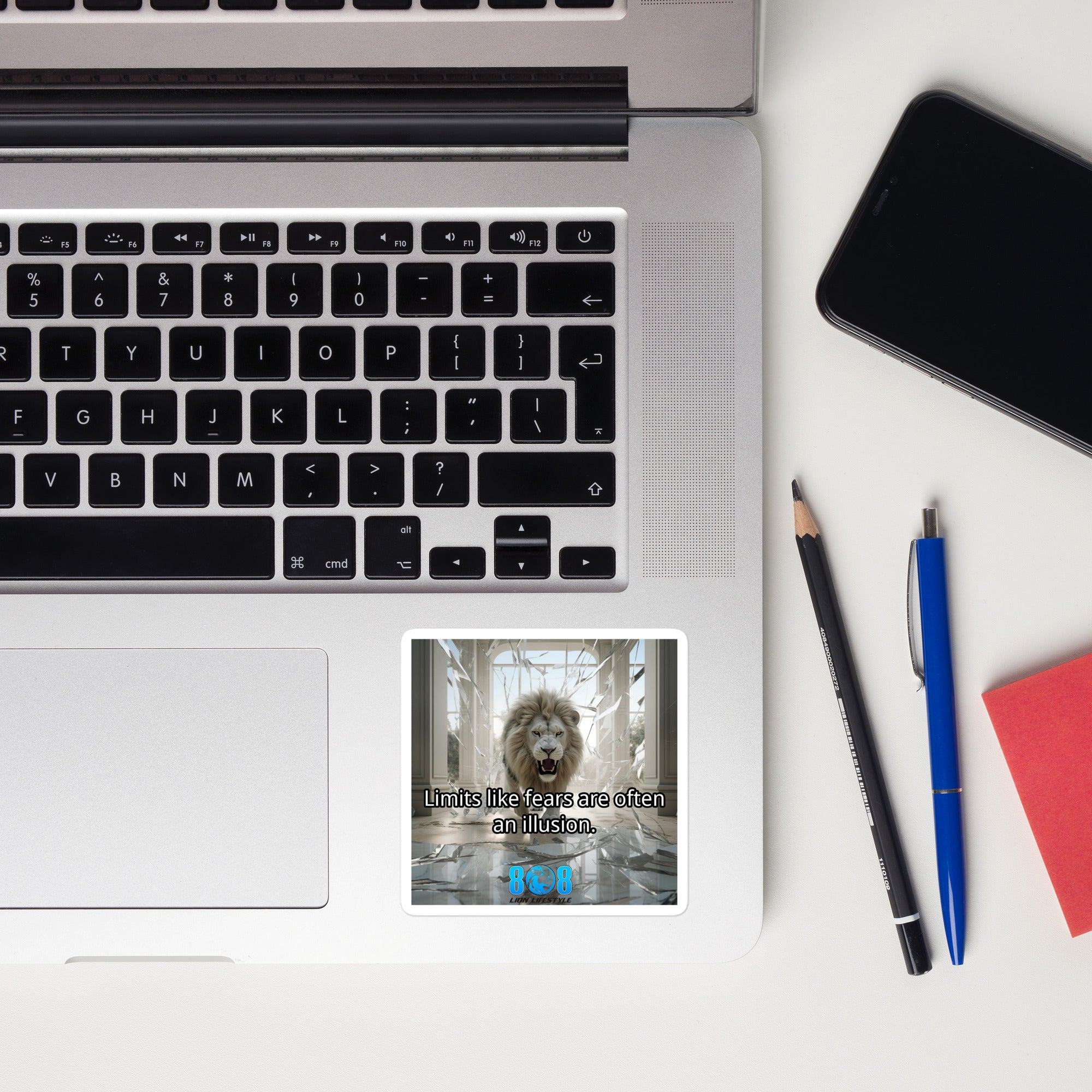 The Illusion Of Fear Sticker is your daily reminder that limits exist only in the mind. This powerful Overcome fear motivational sticker boldly declares that fear is temporary and courage is permanent. Featuring a striking Fear is an illusion quote sticker message, it doubles as a Courage over fear inspirational sticker and Break mental limits mindset sticker for unstoppable growth. Add to cart now and conquer fear today.
