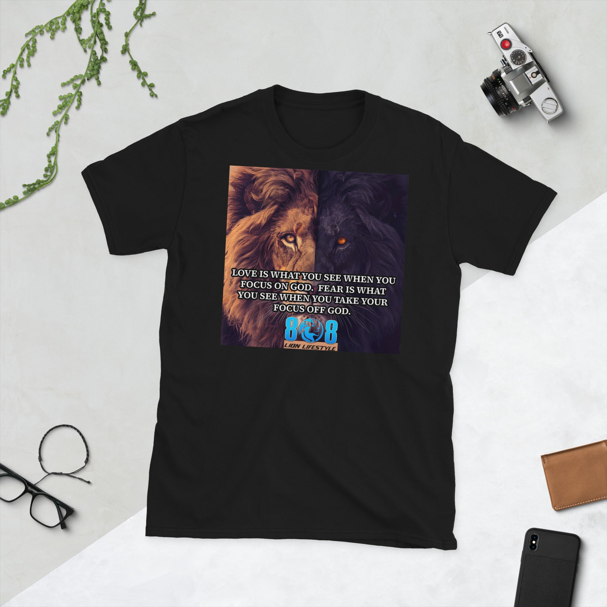 Strengthen your faith with the Focus On God T-Shirt, a bold reminder to choose love over fear. Wear the Faith Over Fear Christian Shirt to inspire courage, or the Keep Your Eyes on God Inspirational Tee to stay grounded in truth. Embrace the God First Motivational Quote T-Shirt and the Walk By Faith Not By Fear Graphic Tee daily. Live your faith—Add to cart today!
