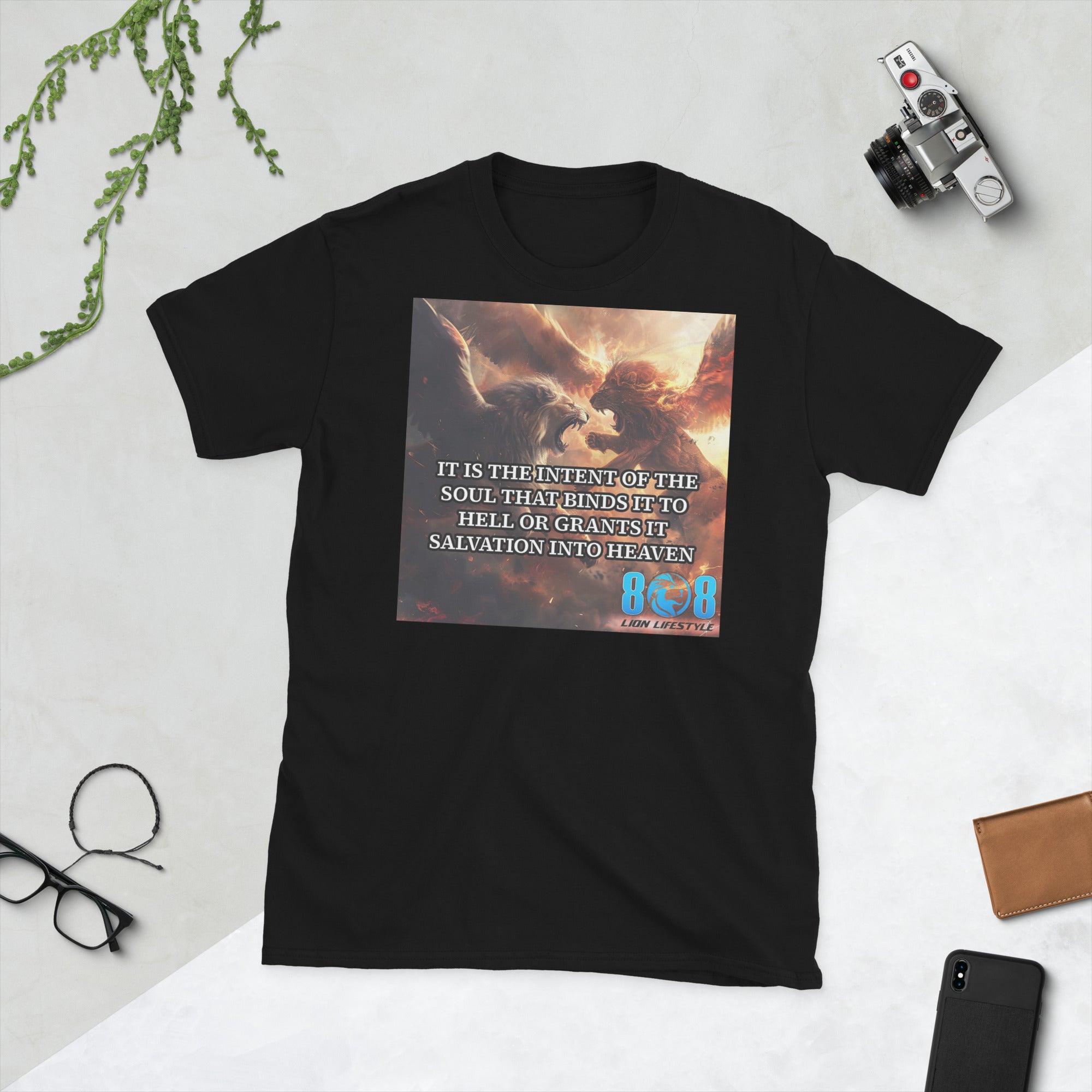 Embrace eternal truth with the Soul's Intent T-Shirt, a reminder that destiny is shaped by intent. Wear this Heaven and Hell Spiritual Shirt to reflect choice, the Faith and Salvation Inspirational Tee to inspire hope, and the Divine Purpose Motivational T-Shirt to honor calling. Complete your path with the Spiritual Journey Graphic Quote Shirt. Choose wisely, live faithfully—Add to cart now!