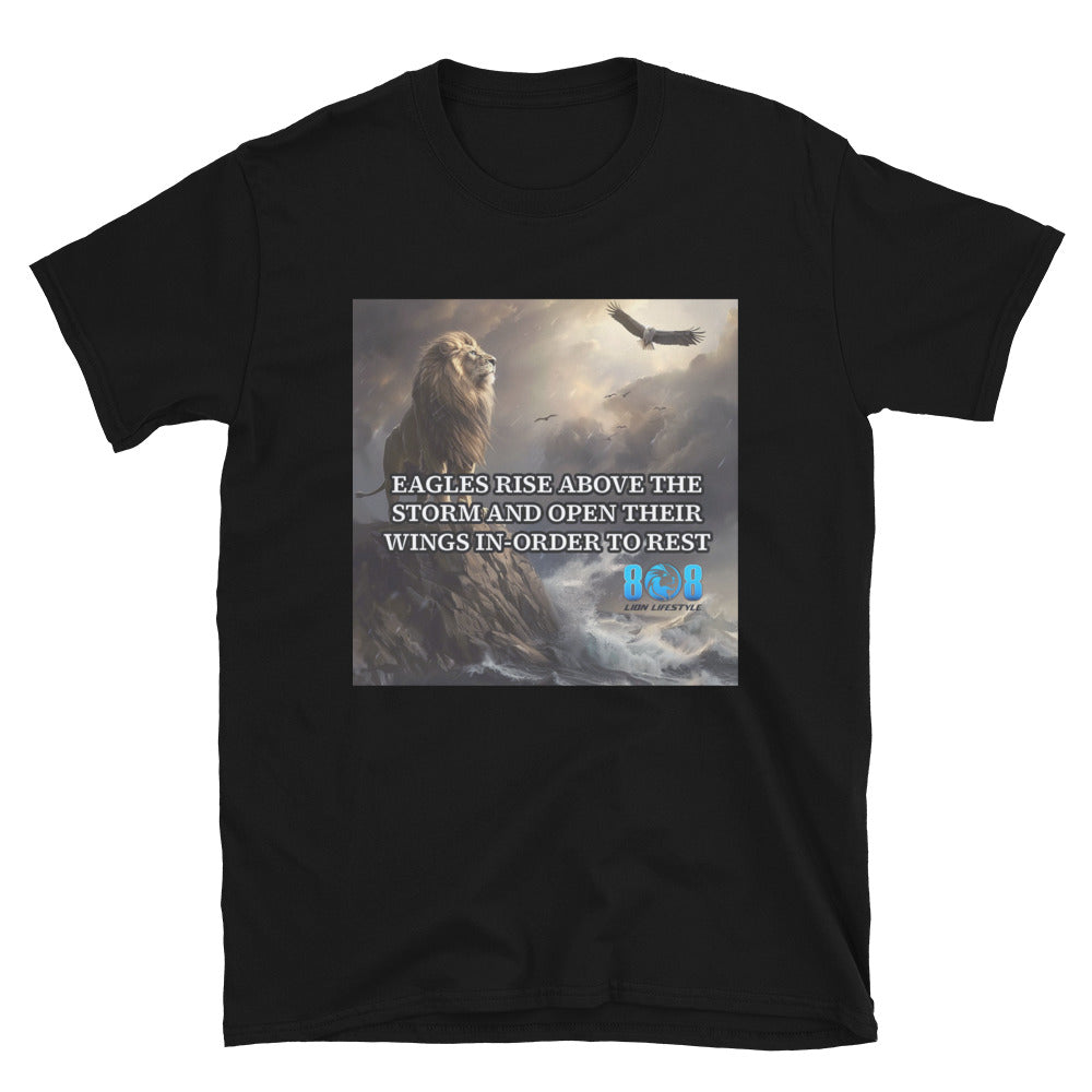 Soar higher with our Eagle's Storm Rise T-Shirt, a bold symbol of faith and resilience. This Rise Above the Storm Eagle Motivational Shirt inspires strength, while the Christian Eagle Wings of Faith Inspirational Tee uplifts the spirit. Wear the Strength to Soar Eagle Quote T-Shirt, also a perfect Gift Eagle Storm Inspirational Shirt for Men & Women. Add to cart today!