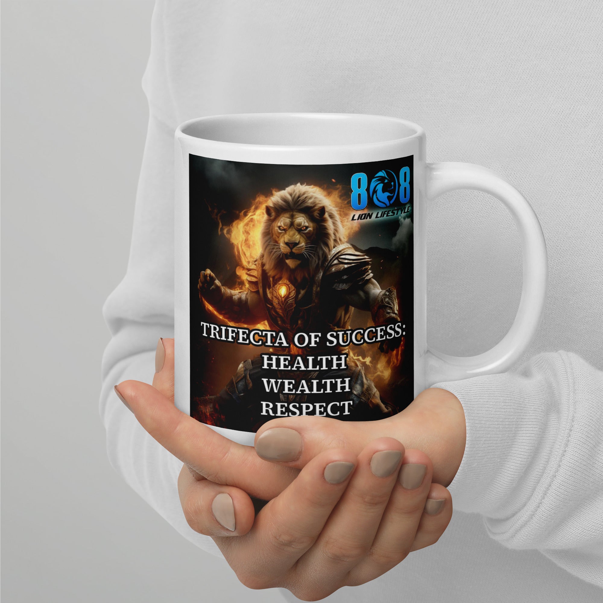 Trifecta Of Success Mug boosts growth. Health wealth respect mug and Success balance lifestyle mug for empowerment. Add to cart!